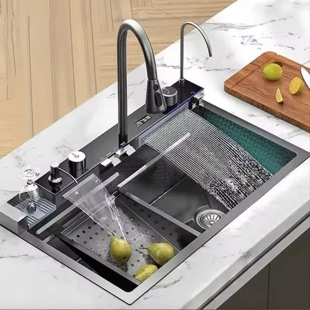 Multifunctional Piano Kitchen Sink Bowl | Black - Image 1