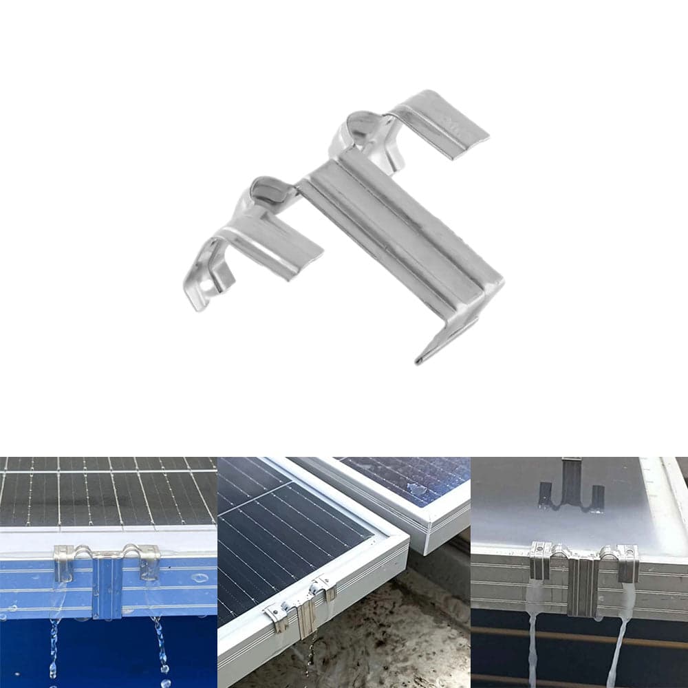 Solar Panel Water Drain Clips PV Module Stainless Steel Water Drain Cleaning Clip - Image 1
