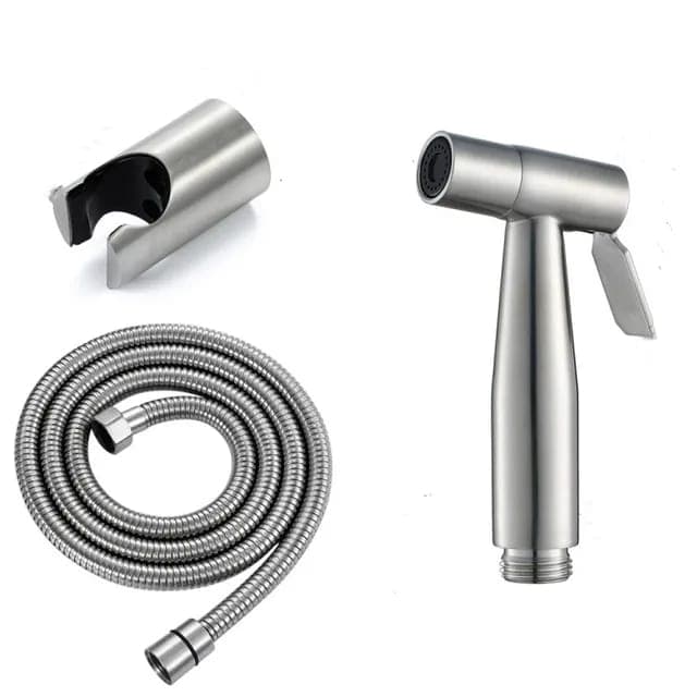Stainless Steel Muslim Toilet Shower Set | Silver - Black - Gold - Image 1